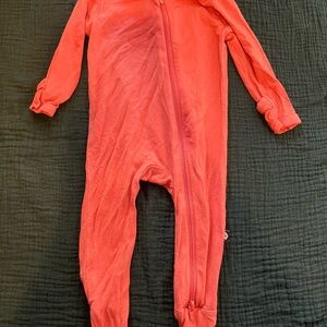 Kyte baby bamboo Cozy Orange Zip-Up Onesie